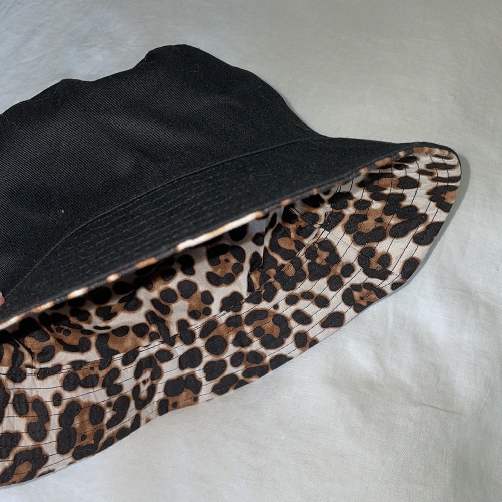 Leopard & Black Reversible Bucket Hat